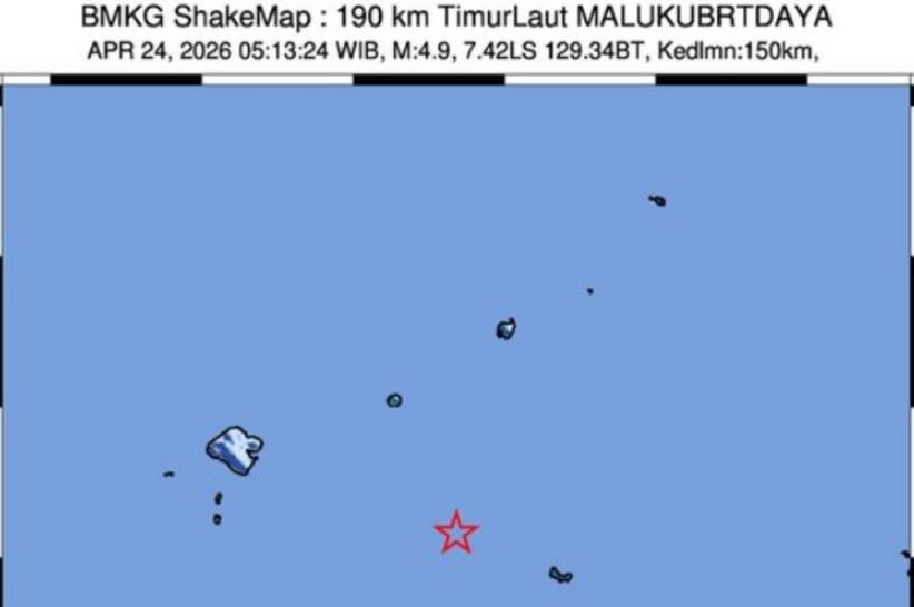 Gempa Hari Ini Magnitudo M5,1 Guncang Maluku Barat Daya
