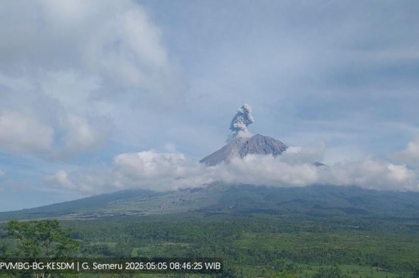 Gunung Semeru Meletus, Muntahkan Abu Vulkanis Setinggi 900 Meter