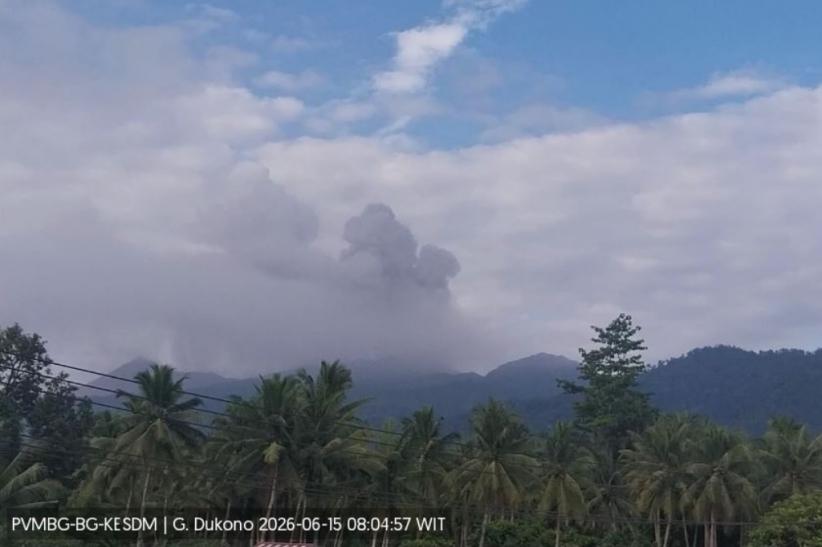 Gunung Dukono Meletus Pagi Ini, Kolom Abu Membubung Setinggi 1.300 Meter