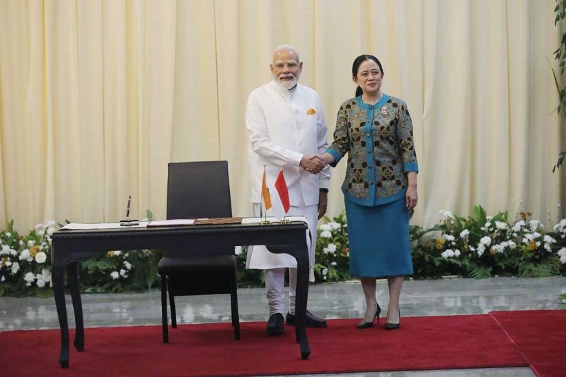 PM India Narendra Modi Sampaikan Pidato Kenegaraan di DPR RI - Bagian 3