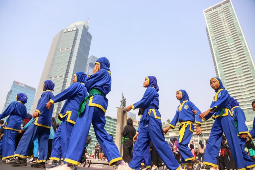 6.000 Pesilat Ikut Flash Mob Pencak Silat di Bundaran HI - Bagian 4