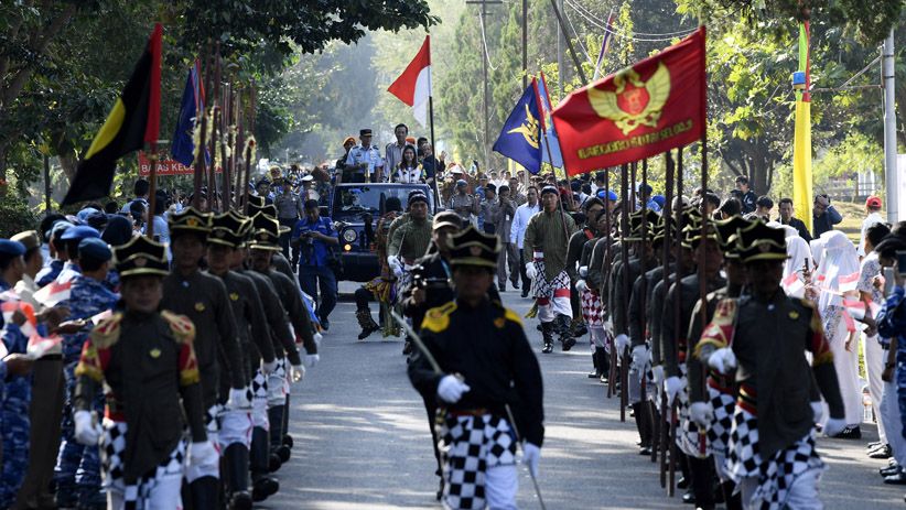 Pesawat TNI AU Kawal Kedatangan Api Obor Asian Games 2018  - Bagian 5