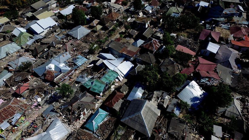 Foto dari Udara Dampak Gempa Lombok Perlihatkan Rumah-Rumah Hancur - Bagian 1