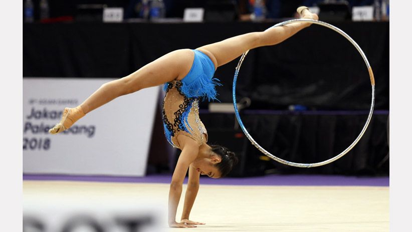 Aksi Atlet Cantik di Final Senam Ritmik Asian Games 2018 - Bagian 10