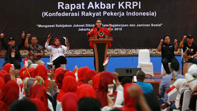 KRPI Gelar Rapat Akbar untuk Kawal Kebijakan Jokowi Bidang Ketenagakerjaan - Bagian 1
