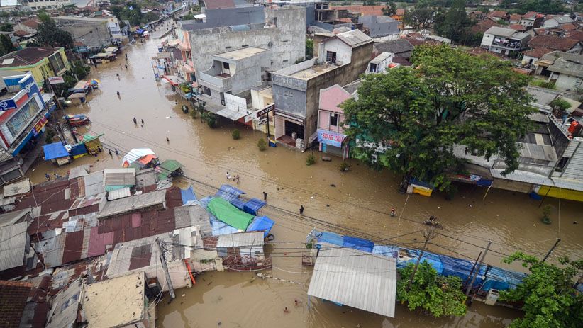 Penampakan dari Udara Banjir di Kabupaten Bandung - Bagian 1