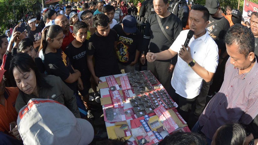 Polisi Pamer 20 Bandar Narkoba saat CFD di Denpasar Bali - Bagian 2