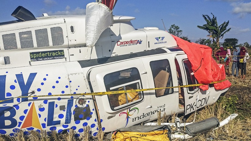 Begini Kondisi Helikopter Jatuh yang Bawa 3 WNA di Lombok - Bagian 2