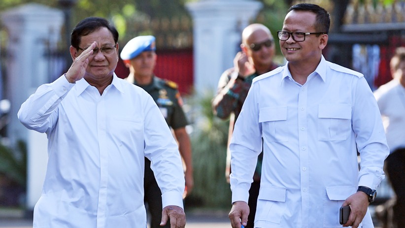 Prabowo Subianto bersama Edhy Prabowo Tiba di Istana - Bagian 1